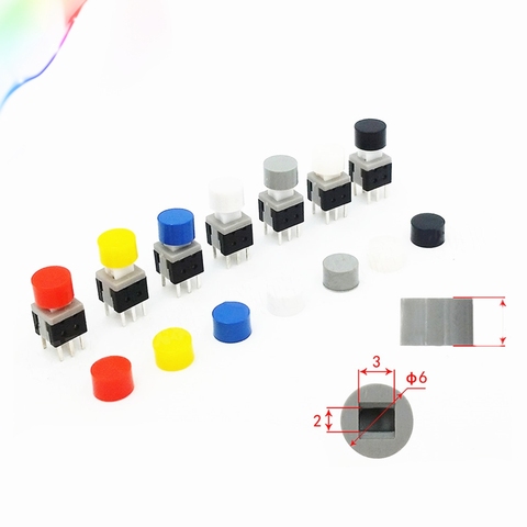 50pcs Free shopping Plastic Cap Hat for 5.8*5.8MM 7*7MM 8*8MM 8.5*8.5MM Tactile Push Button Switch Lid Cover Micro switch button ► Photo 1/1