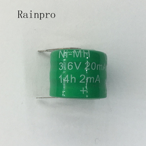 Rainpro 2PCS/LOT 20mah 3.6v Ni-MH  Ni MH Batteries With Pins  Rechargeable Button Cell Battery ► Photo 1/2