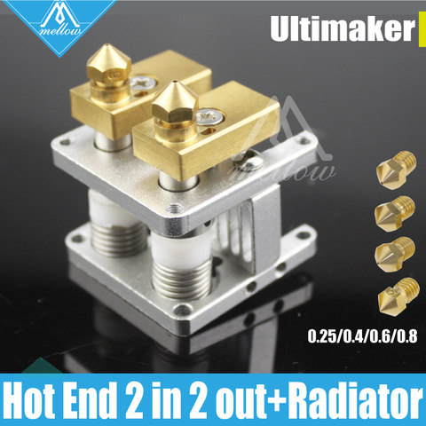 3D printer Heaterblock Ultimaker 2+UM2 Extended double Olsson block kit  interchangeable nozzle+Heat Sink hotend for 1.75/3mm ► Photo 1/6