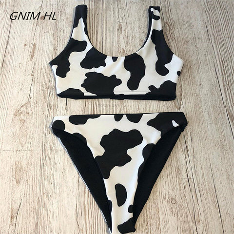 Sexy Bikini Mujer 2022 New Cow Print Swimsuit Women Two Pieces Push Up Biquini Brazilian Swimming Suit For Women Beach Swimwear ► Photo 1/6