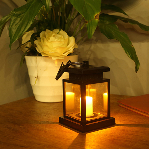 Rainproof LED Solar Garden Light Flameless Candle Outdoor Hanging Lantern Lamp ► Photo 1/6