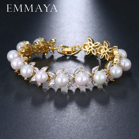 EMMAYA Round Imitation Pearl Unique AAA CZ Bracelet Sets For Women Elegant Jewelry Friendship Bracelets ► Photo 1/6