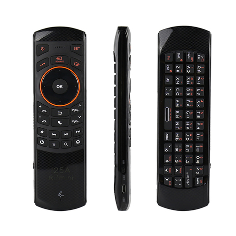 Rii i25A Russian English Layout 2.4Ghz Wireless Fly Air Mouse Keyboard With IR Remote Learning And Earphone Jack For Smart TV ► Photo 1/6