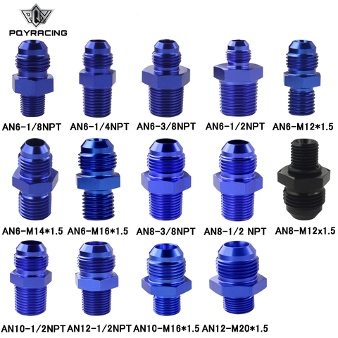 Male AN6 to 1/2 NPT 1/4 NPT 3/8NPT M10*1.5 M20*1.5 Straight Adapter Flare  Fitting auto hose fitting Male Oil cooler fitting - Price history & Review, AliExpress Seller - PQY RACING Store
