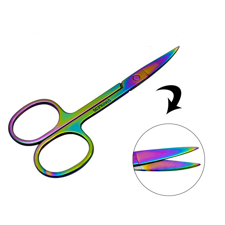 Stainless steel scissors eyebrow scissors double eyelid scissors makeup  scissors beauty scissors nose hair scissors 1 pcs