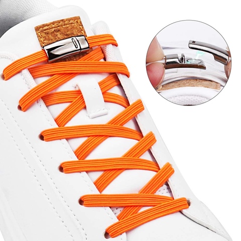 1 Pair Magnetic Shoelaces Elastic No Tie Shoe laces Kids and Adult Flat Sneakers Shoelace Quick Lazy Laces Magnetic Buckle ► Photo 1/6