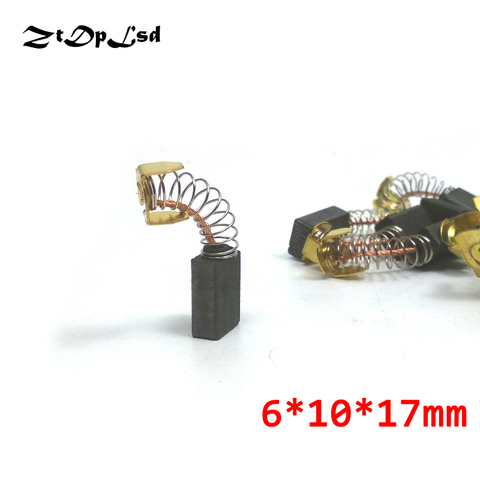ZtDpLsd 2 Pcs/Pairs Mini Drill Electric Grinder Replacement Carbon Brushes Spare Parts for Electric Motors Rotary Tool 6*10*17mm ► Photo 1/5