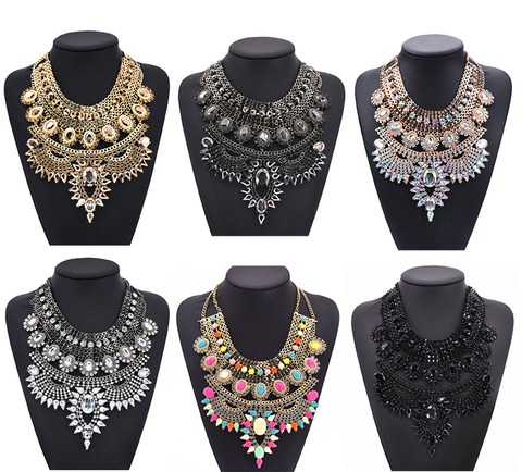 Large Collar Big Choker Necklace Women Boho Vintage Statement Maxi Necklace Femme Indian Ethnic Crystal Necklace Jewelry ► Photo 1/6