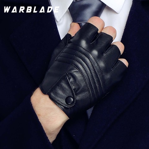 WarBLade 2022 New Style Mens Leather Driving Gloves Fitness Gloves Half Finger Tactical Gloves Black Guantes Luva R223 ► Photo 1/6