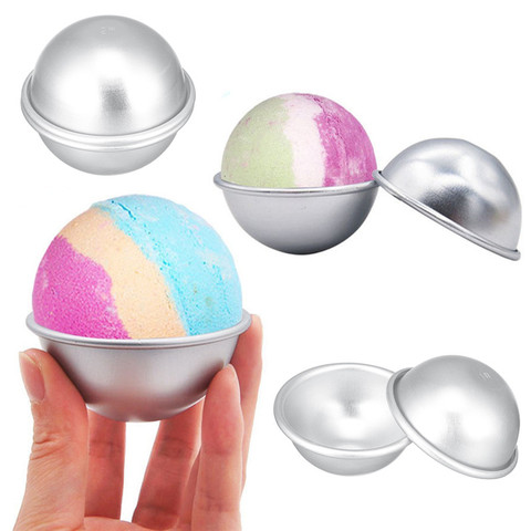 2PCS Round Aluminium Alloy Bath Bomb Molds DIY Tool Bath Bomb Salt Ball Homemade Crafting Gifts Semicircle Sphere Mold ► Photo 1/6
