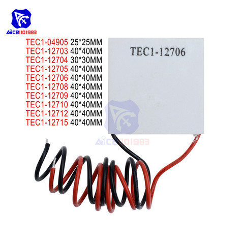 TEC1-12703 TEC1-12704 TEC1-12705 TEC1-12706 TEC1-12710 TEC1-127015 Heat Sink Thermoelectric Cooler Cooling Pad Peltier Plate ► Photo 1/6