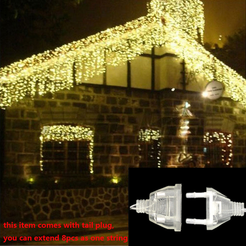 Christmas Outdoor Decoration Indoor 5m Droop 0.4-0.6m Curtain Icicle Led String Lights New Year Garden Party AC 220V ► Photo 1/6