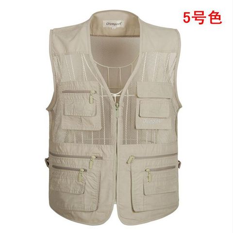 outdoor Men Multi Pocket Baggy Vest 2022 Summer men Casual Thin Mesh Shooting Work Outerwear Sleeveless Jacket With Many Pockets ► Photo 1/6