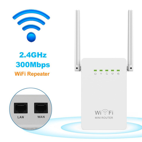 PIXLINK 300Mbps WiFi Router Amplifier Network Expander Repeater Power Extender Roteador 2 Antenna for TPLINK Xiaomi Tenda Router ► Photo 1/6