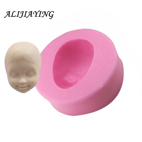 Polymer Clay Resin 3D Baby face girl Head chocolate silicone mold for cake decorating tools D0885 ► Photo 1/6