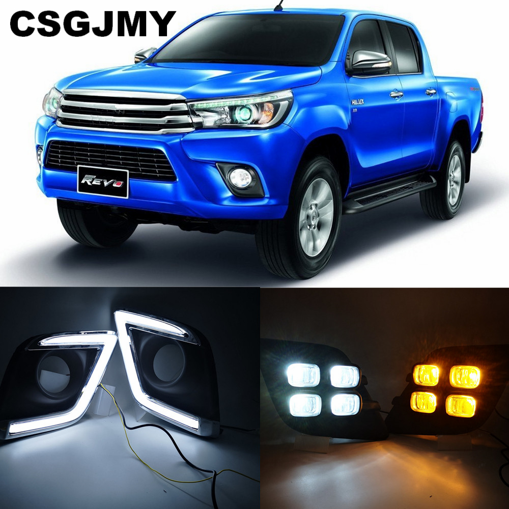 TOYOTA HILUX REVO 2016 CHROME HEAD LIGHT COVERS FOR VERSION DAY LIGHT IN LAMP