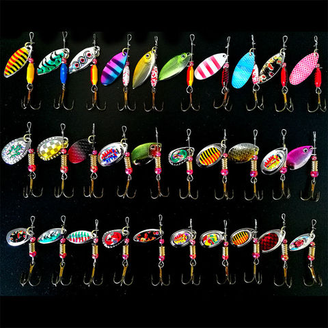 Hot 30pcs/lot Spinners Fishing Lure Mixed Color/Size/Weight Metal Spoon Lures Hard Bait Fishing Tackle Metal Lure Atificial Lure ► Photo 1/6