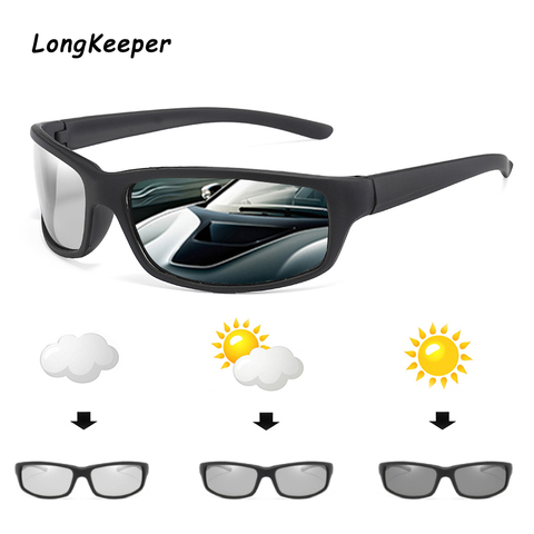 Longkeeper 2022 Brand Square Photochromic Sunglasses Men Polarized Glasses Retro Women Sunglasses Driving Black UV400 Gafas de ► Photo 1/6