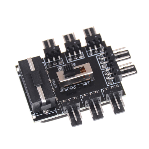 PC Computer IDE Molex 1 to 8 Multi Way Splitter Cooler Cooling Fan Hub 3pin 12V Power Socket PCB Adapter 2 Level Speed Control ► Photo 1/6