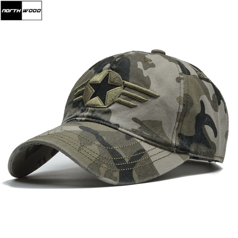 [NORTHWOOD] Brand Camo US Army Cap Men Army Baseball Cap Dad Hat For Men Camouflage Snapback Bone Masculino Tactical Dad Cap ► Photo 1/6