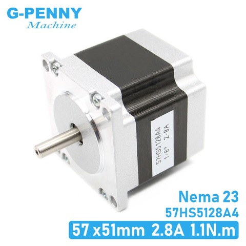 NEMA23 stepper motor 57X51mm 2.8A 1.1N.m stepping motor 157Oz-in Nema 23 CNC for router engraving milling machine 3D printer ► Photo 1/6