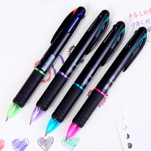 2 pcs / batch of high quality 4 in 1 color ball pen multi-purpose school stationery Office ballpoint pen ► Photo 1/6