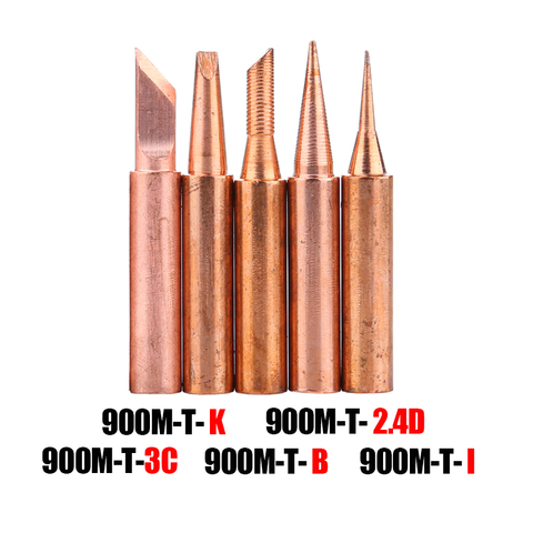 5Pcs/Lot 900M-T Soldering Iron Tip  Pure Copper Lead-free Welding Head For Soldering Rework Station Repair Tool ► Photo 1/6