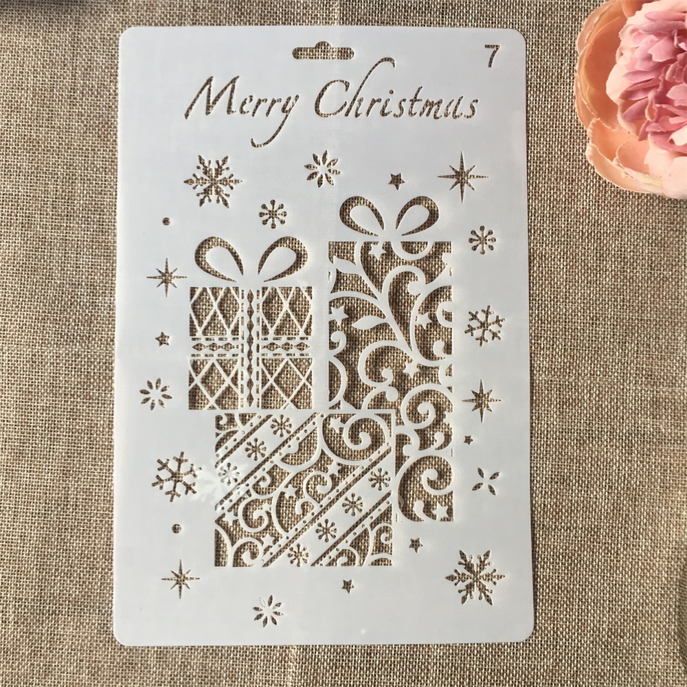 OBUY Christmas Snowflake DIY Craft Hollow Layering Stencils for Wall Painting Scrapbooking Stamp Album Decorative Embossing Paper Card 
