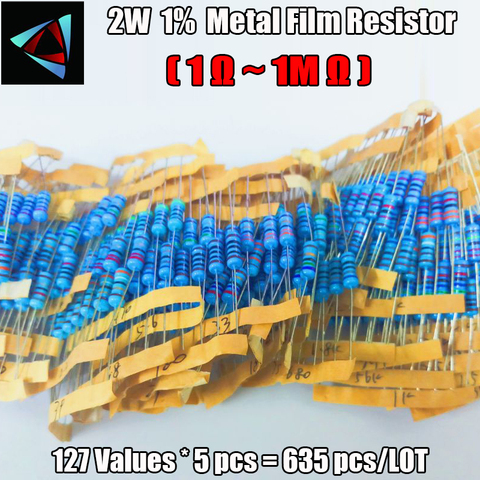 2W 1% 127valuesx5pcs=635pcs 1R~1M 1% Metal Film Resistor Assorted Kit ► Photo 1/2