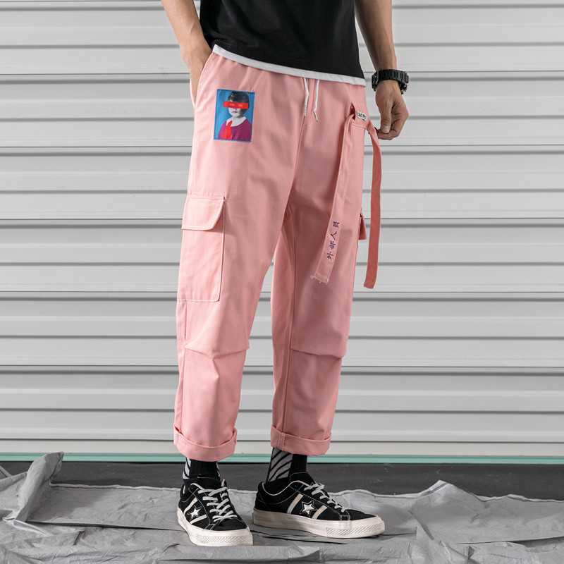 Men's Long Sweatpants Harajuku Hip Hop Harem Cargo Tactical Pencil Pant Pockets