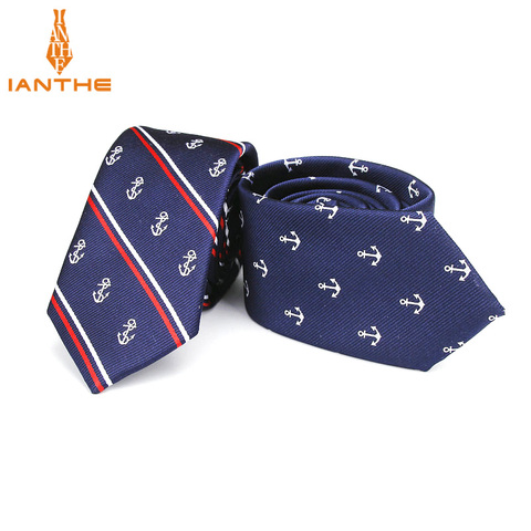 Luxury Men's Anchor Woven Pattern Ties for Men's Slim Neckties Polyester Jacquard Skinny Neck Tie Wedding Corbata Gravata Ties ► Photo 1/6