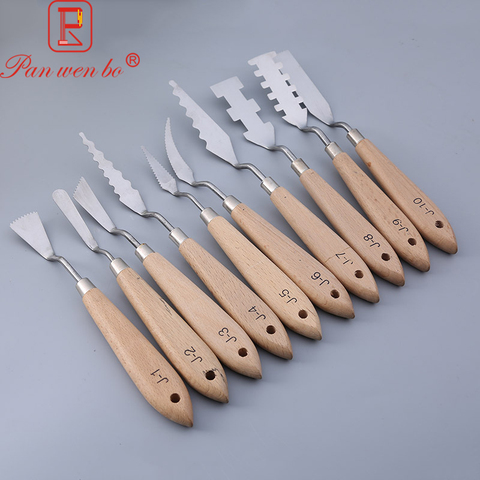 5pcs Oil Painting Spatula Set Palette Knife Kit Stainless Steel Color  Mixing Scraper Art Tools