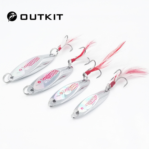 OUTKIT 7G/10G/14G/21G Fishing Lure Spoon With Treble Hook Peche Long Shot Metal Hard Lure Fishing Tackle Spinner Gear Bait VIB ► Photo 1/6