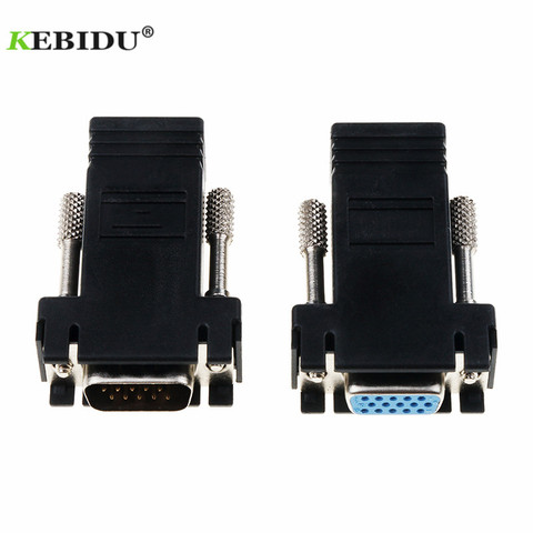 kebidu RJ45 to VGA Extender Male to LAN CAT5 CAT6 RJ45 Network Ethernet Cable Female Adapter Computer Extra Switch Adapter ► Photo 1/6