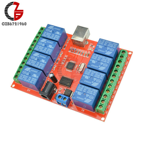 12V 8 Channel Programmable Relay Module USB Computer Control For Smart Home S ► Photo 1/5