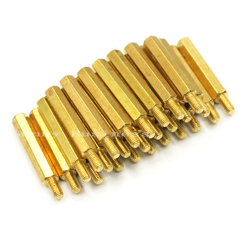 50Pcs M3*5/6/8/10/12/14/16/18/20/25+6mm Hex Nut Spacing Screw Brass Threaded Pillar PCB Computer PC Motherboard Standoff Spacer ► Photo 1/1