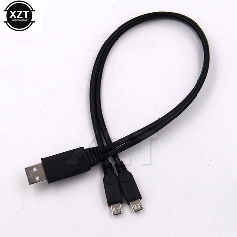 AT 1PCS A sub-second data transfer charge cable USB female male 2 Micro USB splitter charging for two Android phones newest ► Photo 1/4
