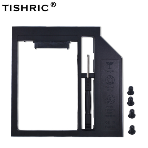 TISHRIC Universal Plastic 2nd HDD Caddy 12.7mm SATA 3.0 for 2.5'' 7-12.5mm SSD DVD Box Hard Disk Case Enclosure Adapter Optibay ► Photo 1/6