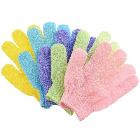 5PCS Exfoliating Gloves Shower Body Brush Fingers Bath Towel  Peeling Mitt Body Scrub Gloves Bath Sponge Spa Shower ► Photo 1/6