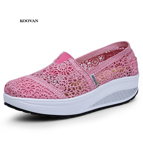 Koovan Women's Mesh Shoes 2022 Spring And Summer Female Cool Net Shoes Breathable Lace Shake Women Footwear Casual Shoes ► Photo 1/6