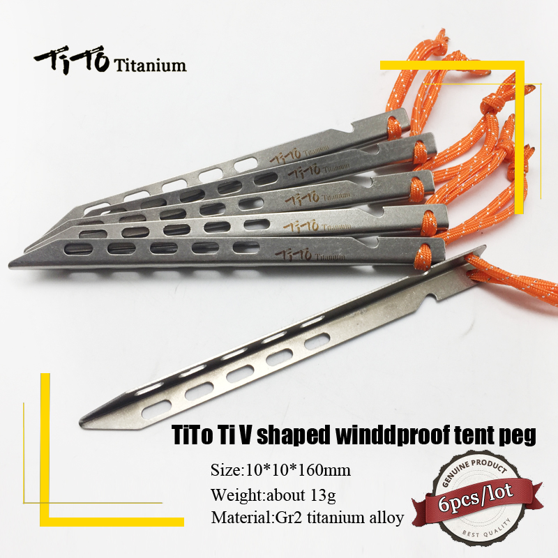 10PCS Titanium Alloy Tent Nail Pegs Stakes With Rope Camping Hiking Outdoor TI