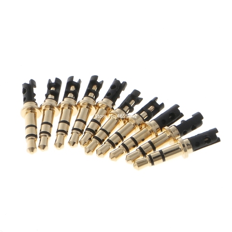 20 Pcs 3.5mm 3 Pole Male Plug Soldering Earphone Headphone Audio Jack Adapter ► Photo 1/6