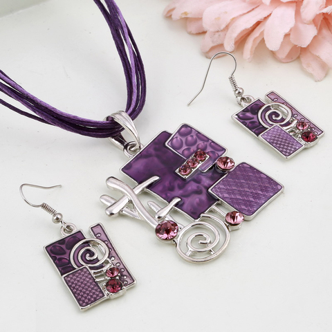 MINHIN Summer Style Enamel Pendant Jewelry Sets Lucite Design Multi Colors Geometry Choker Necklace Earrings Set ► Photo 1/6