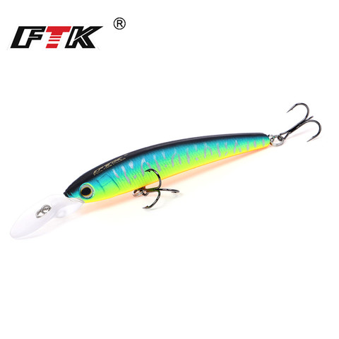 FTK 1pc Fishing Lure 80mm 7g Hard Artificial Bait Laser Sinking Minnow Fishing Bass Wobblers Pike Crank bait With Treble Hooks ► Photo 1/6