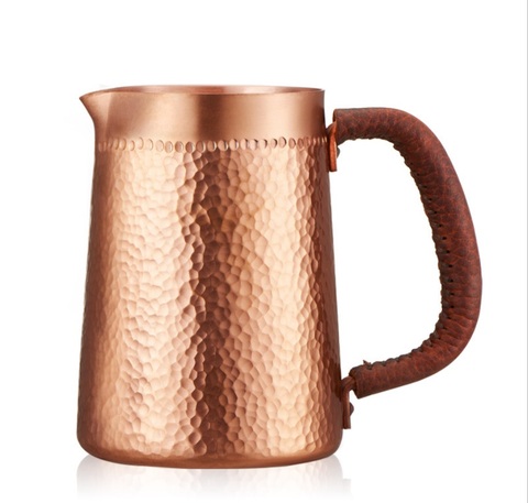 1pc 400ml pure copper hand made Embossing Milk Pitcher/Jug Latte Art Pitcher tea cup for barista ► Photo 1/5