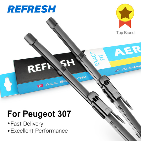 REFRESH Windscreen Wiper Blades for Peugeot 307 Fit Hook Arms / Pinch Tab Arms 2000 2001 2002 2003 2004 2005 2006 2007 2008 ► Photo 1/6