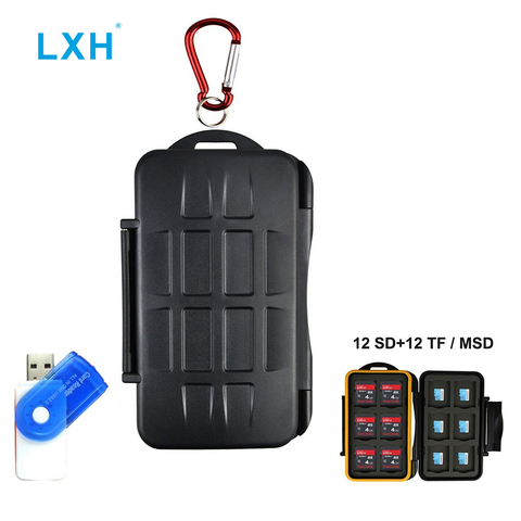 LXH  24 Slots Memory Card Case Holde Durable Waterproof Storage Card Cartridge For 12SD & 12TF/ Micro SD(SD CF MSD TF Micro SD) ► Photo 1/6