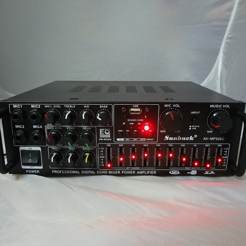 220V-240V 200W+200W SUNBUCK AV-MP326C Professional digital ECHO MIXER amplifier Home karaoke amplifier with EQ equalization ► Photo 1/6