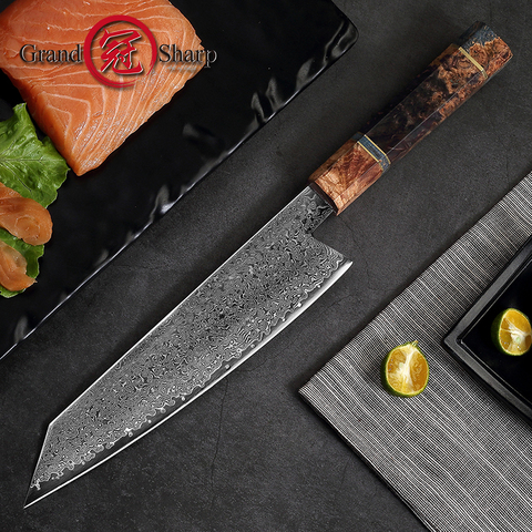8.2 Inch Damascus Kitchen Knife Handmade Chef Knife VG10 Japanese Damascus Steel Kiritsuke Kitchen Knife Gift Box Grandsharp ► Photo 1/6
