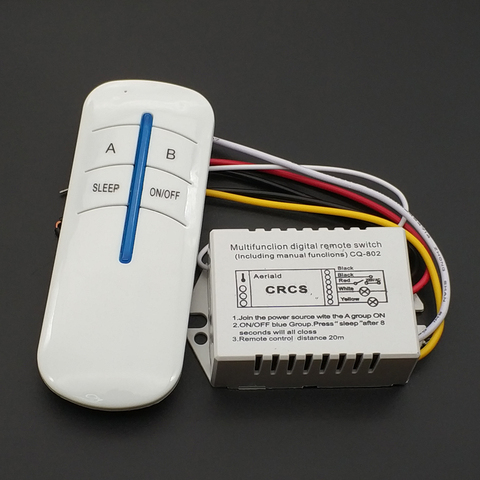 Wireless ON / OFF Lamp Remote Control Switch Receiver Transmitter 220 V 2 Ways ► Photo 1/6